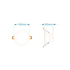 Bright Choice LED Downlight 12W 1080lm 120D - 840 Kallvit | Utskärning 115mm - Ersättare 1x18W