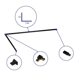 Bright Choice Rail Set 1-Fas L 1 x 1,5 Meter Svart | incl. Ändkåpa, Strömkontakt och L -Anslutningsstycke