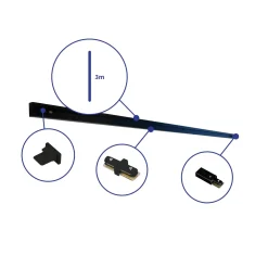 Bright Choice Rail Set 1-Fas 3 Meter Svart | incl. Ändkåpa, Strömkontakt och L-Anslutningsstycke