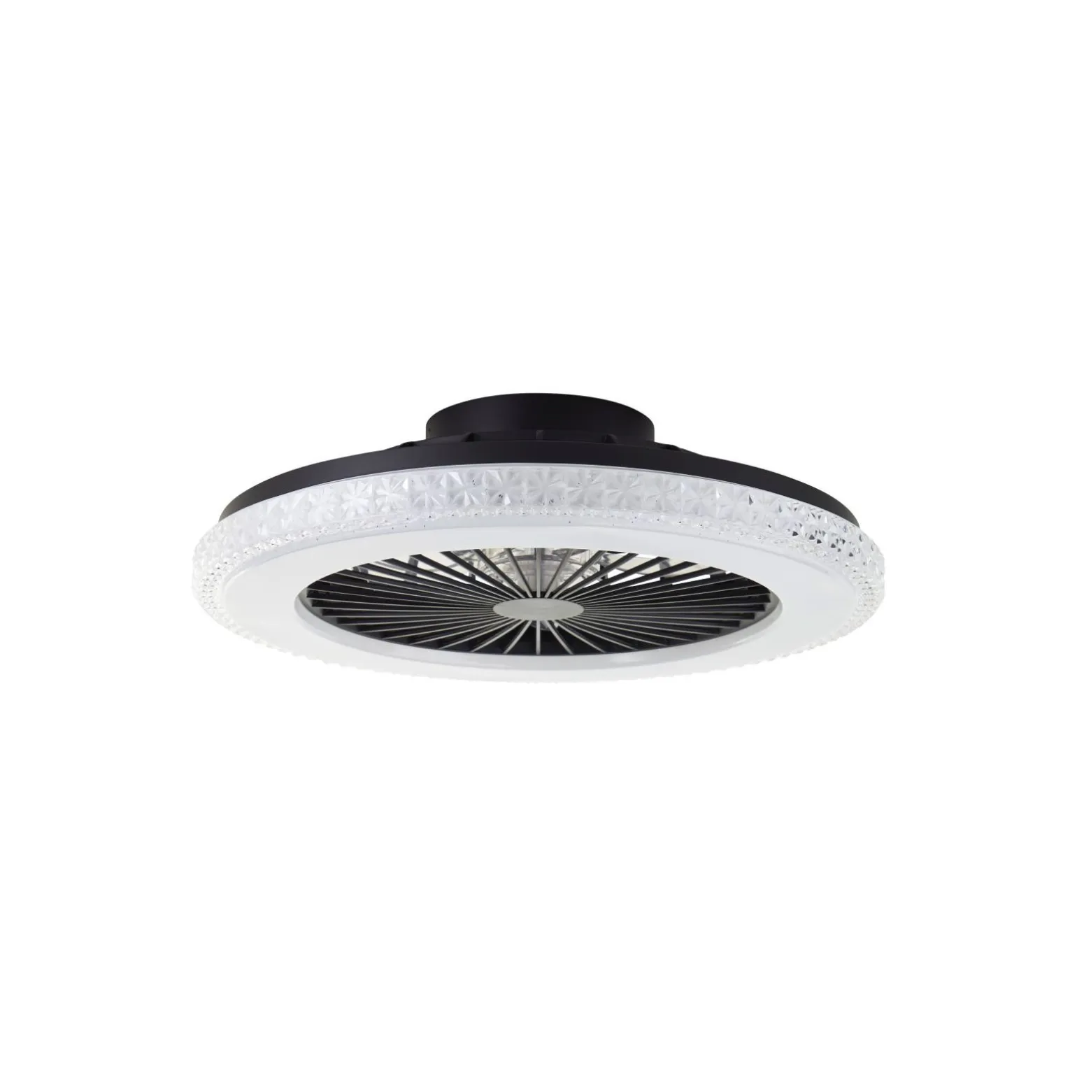 Brilliant Badria Takfläkt Plast Metall Svart 36W 4700lm - 830-865 CCT+RGB | 490mm - Fjärrkontroll Dimbar
