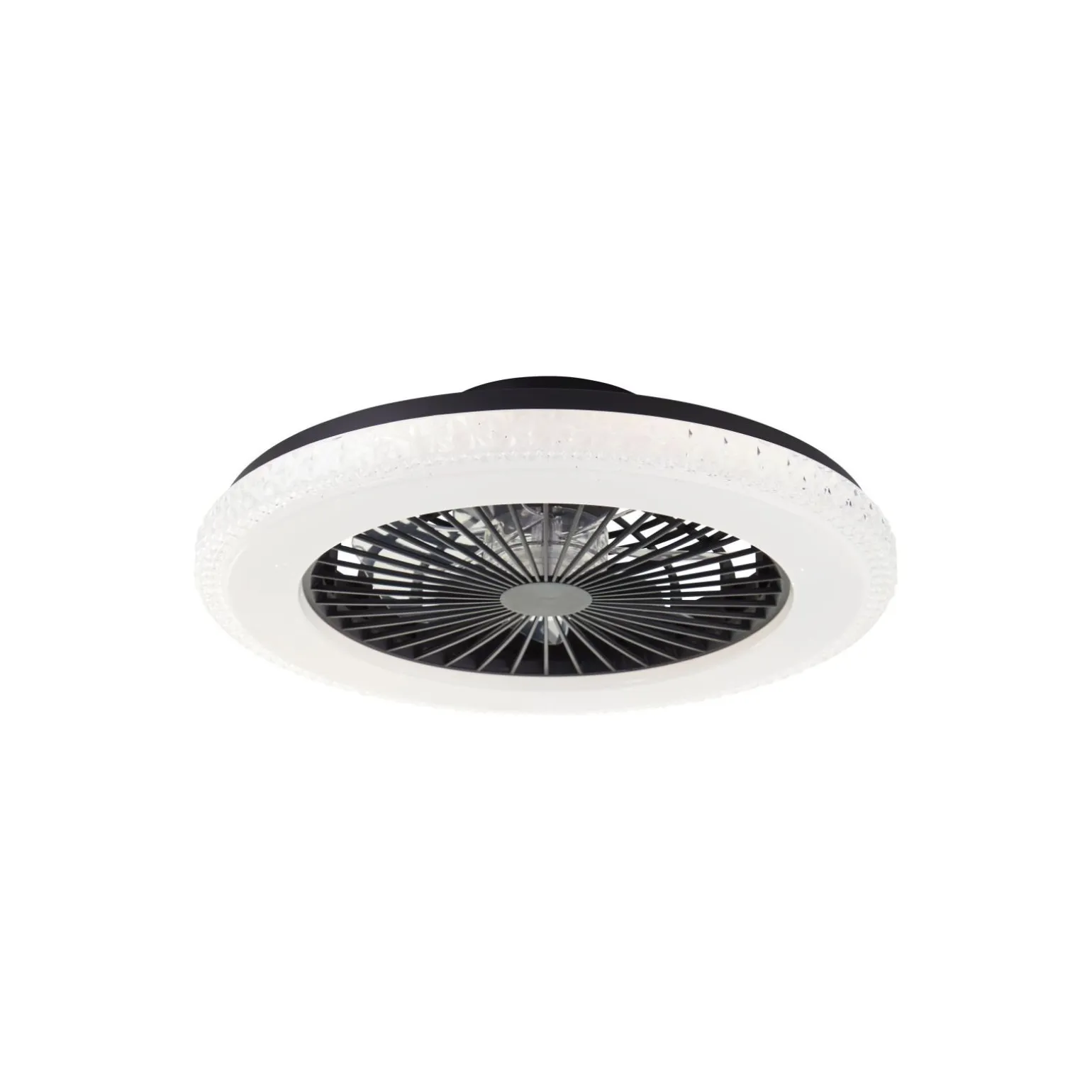Brilliant Badria Takfläkt Plast Metall Svart 36W 4700lm - 830-865 CCT+RGB | 490mm - Fjärrkontroll Dimbar