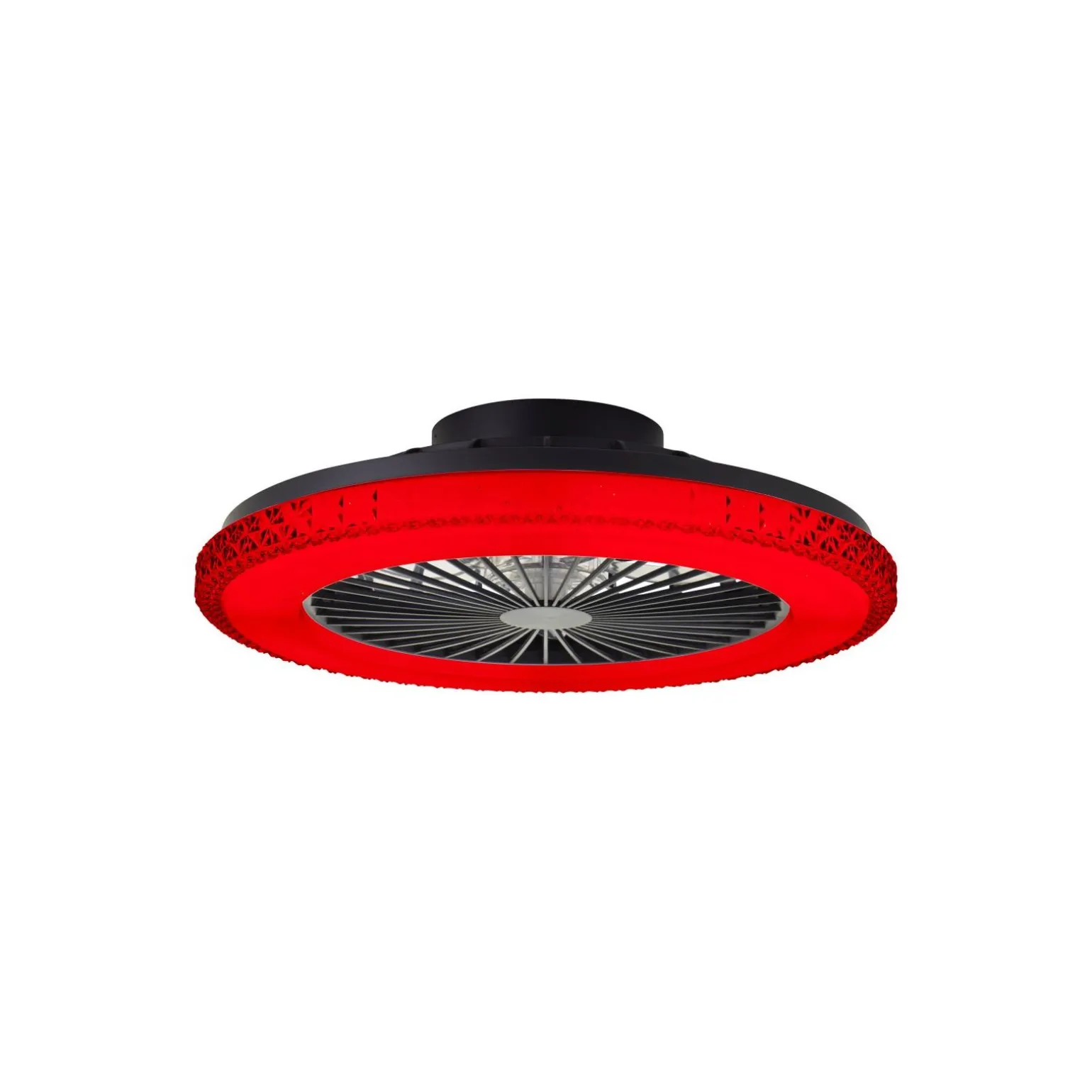 Brilliant Badria Takfläkt Plast Metall Svart 36W 4700lm - 830-865 CCT+RGB | 490mm - Fjärrkontroll Dimbar