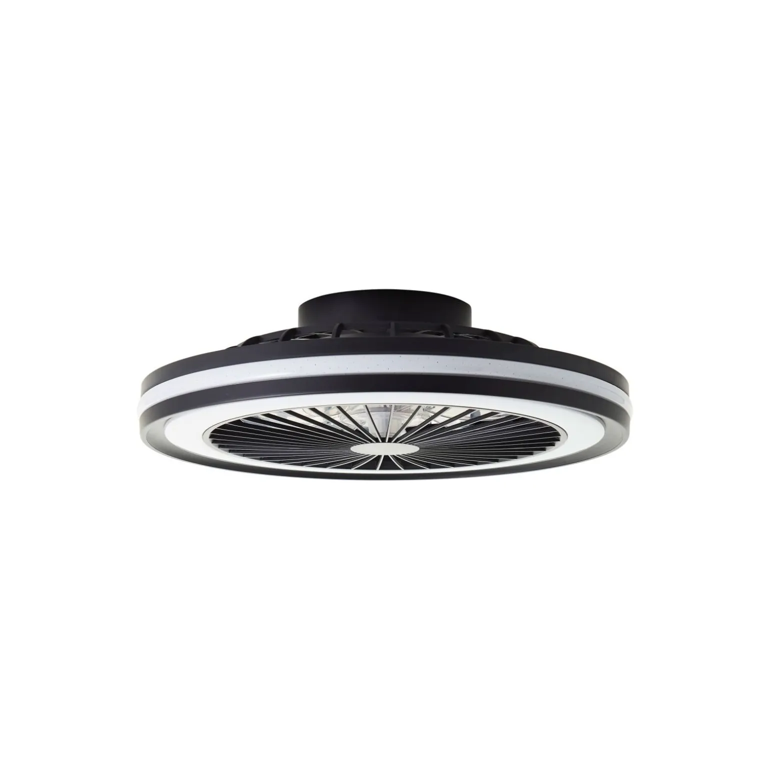Brilliant Palmero Takfläkt Plast Metall Svart 36W 5000lm - 827-865 CCT | 466mm - Fjärrkontroll Dimbar