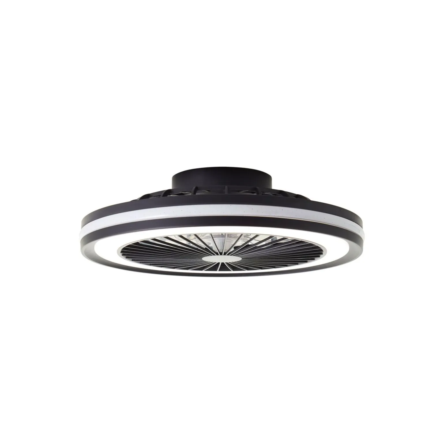 Brilliant Palmero Takfläkt Plast Metall Svart 36W 5000lm - 827-865 CCT | 466mm - Fjärrkontroll Dimbar