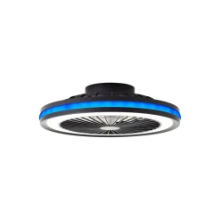 Brilliant Palmero Takfläkt Plast Metall Svart 36W 5000lm - 827-865 CCT | 466mm - Fjärrkontroll Dimbar