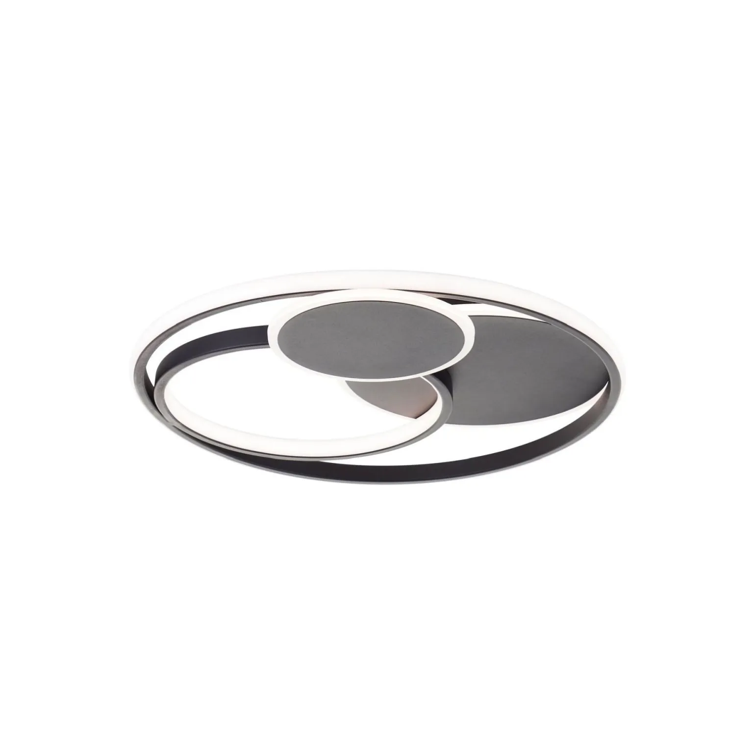 Brilliant Runda Taklampa Metall Silicone Svart 45W 5200lm - 830-865 CCT | 500mm - Fjärrkontroll Dimbar