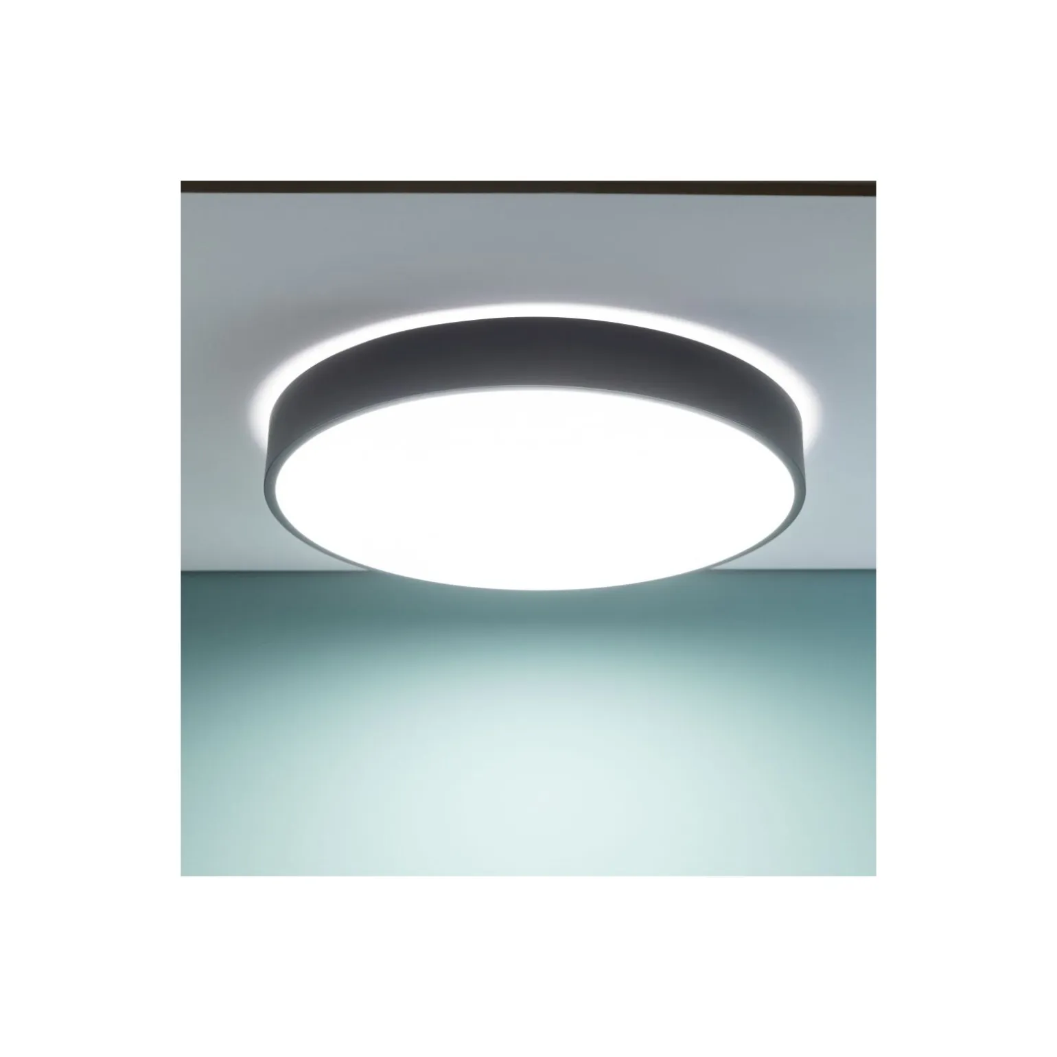 Brilliant Slimline Taklampa Metall Plast Vit Svart 58W 6800lm - 830-865 CCT | 490mm - Fjärrkontroll Dimbar