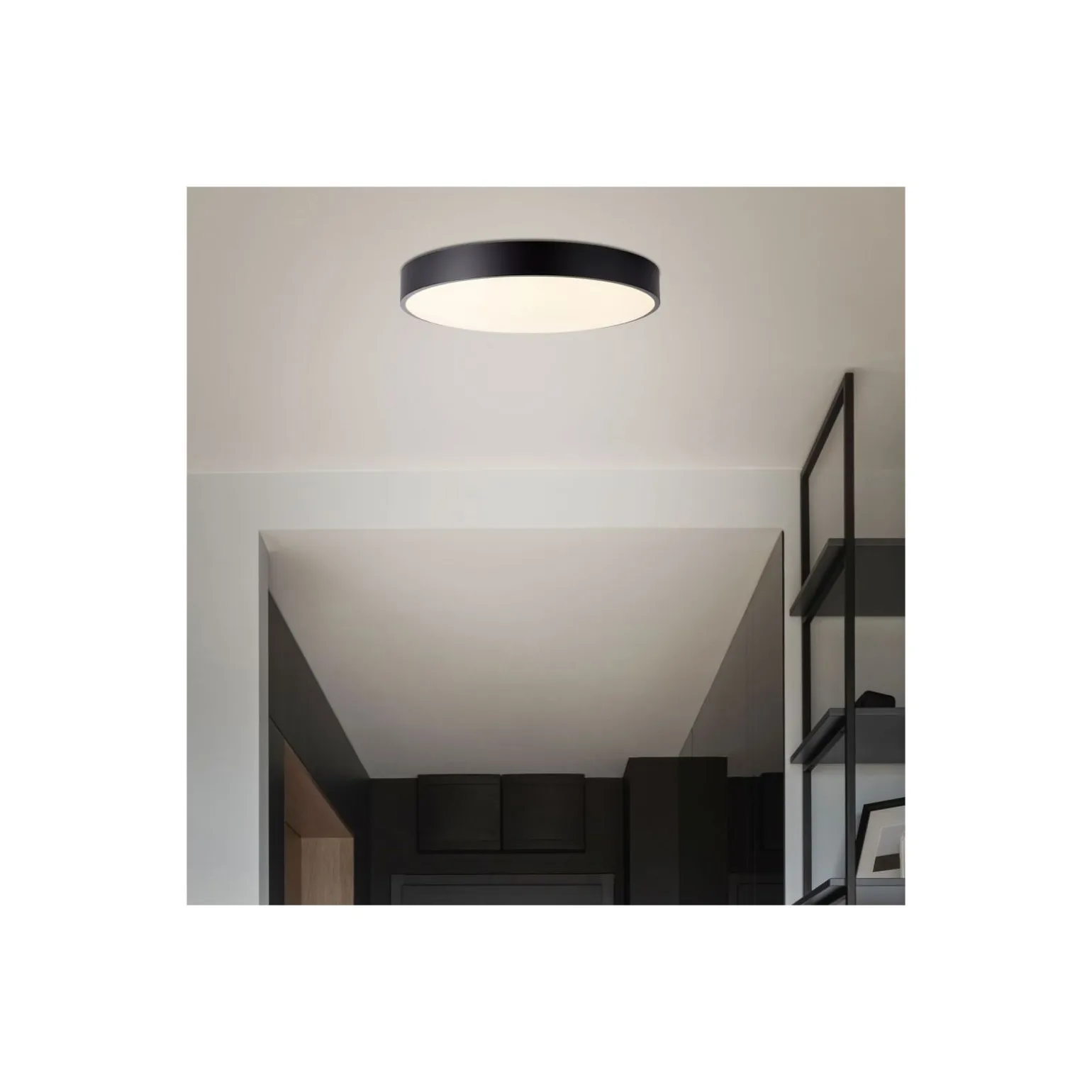 Brilliant Slimline Taklampa Metall Plast Svart Vit 34W 3800lm - 830-865 CCT | 490mm - Fjärrkontroll Dimbar