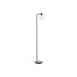 Brilliant Stolpebelysning Casto Glas Metall Svart Beige | Passande för 1x E27