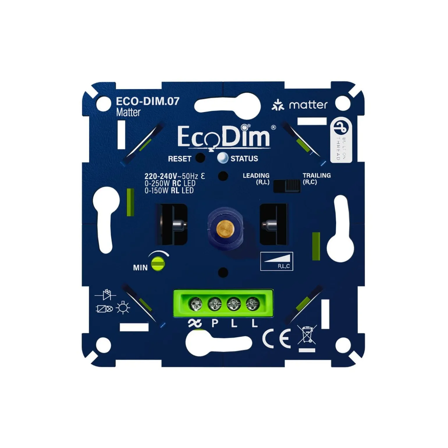 EcoDim.07 LED Dimmer Matter Tryck/Vrid 0-250W (RLC)
