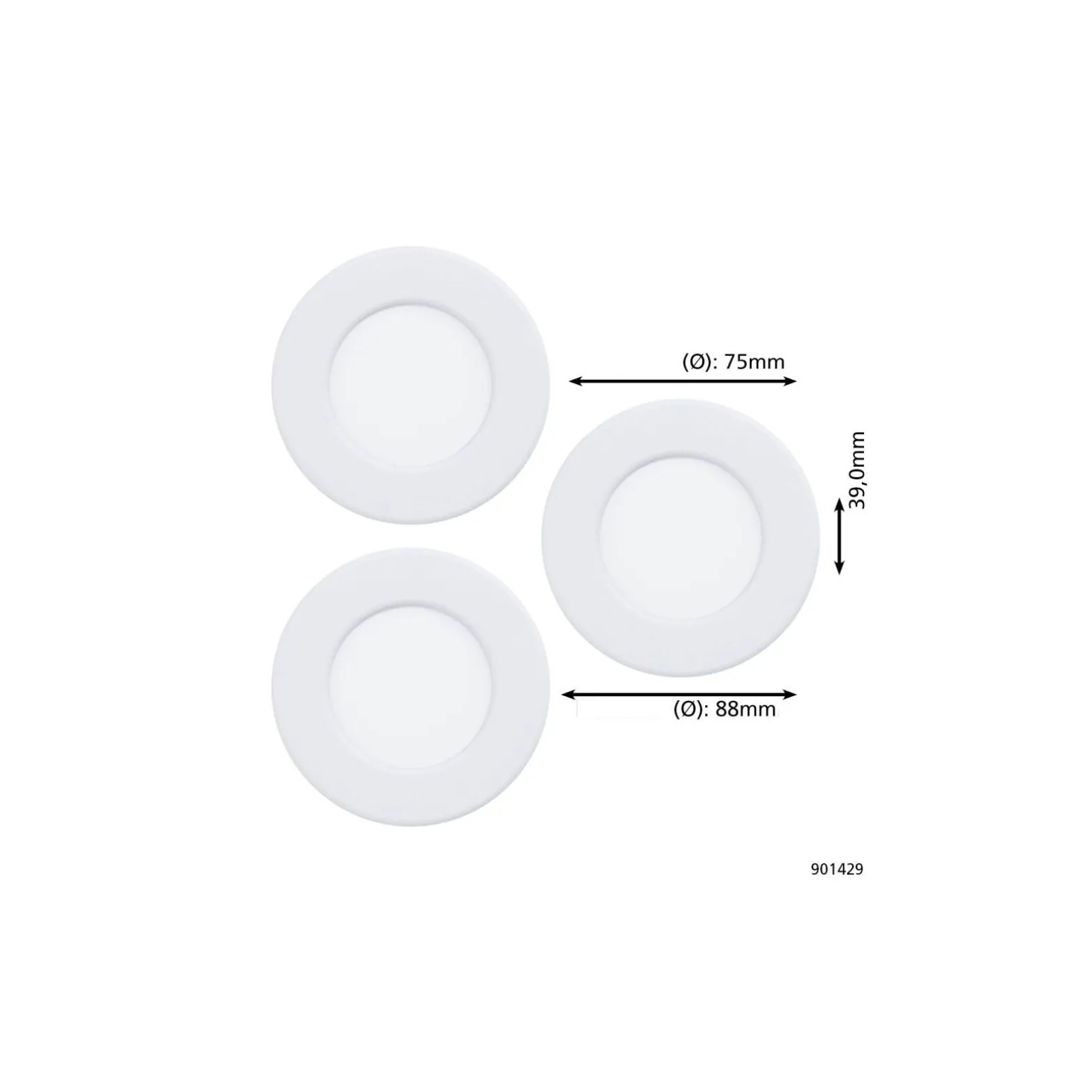 Eglo Connect.Z Smart Infälld Spot Badrumsbelysning Fueva 6-Z Plast Vit 8.4W 1020lm - 827-865 Justerbar Vit + RGB | Dimbar
