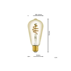 Eglo Connect.Z Smart LED Edison E27 Filament Ambar 4.9W 360lm - 827-865 Justerbar Vit | Dimbar - Ersättare 25W