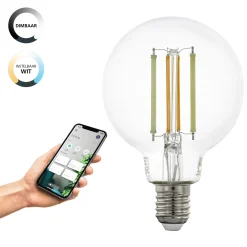 Eglo Connect.Z Smart LED E27 Globe Filament Klar 6W 806lm - 822-865 Justerbar Vit | Dimbar - Ersättare 60W