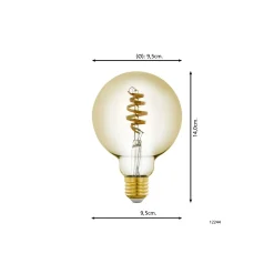 Eglo Connect.Z Smart LED Globe E27 Filament Ambar 4.9W 360lm - 827-865 Justerbar Vit | Dimbar - Ersättare 25W