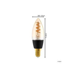 Eglo Connect.Z Smart LED Kronljus E14 Filament Ambar 4.9W 320lm - 827-865 Justerbar Vit | Dimbar - Ersättare 25W