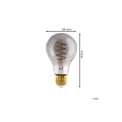 Eglo Connect.Z Smart LED Päron E27 Filament Smokey 4W 150lm - 820 Extra Varm Vit | Dimbar - Ersättare 15W