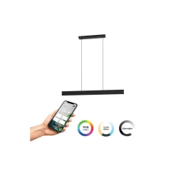 Eglo Connect.Z Smart Pendellampa Andreas-Z Stål Svart 38W 4600lm - 827-865 Justerbar Vit + RGB | Dimbar