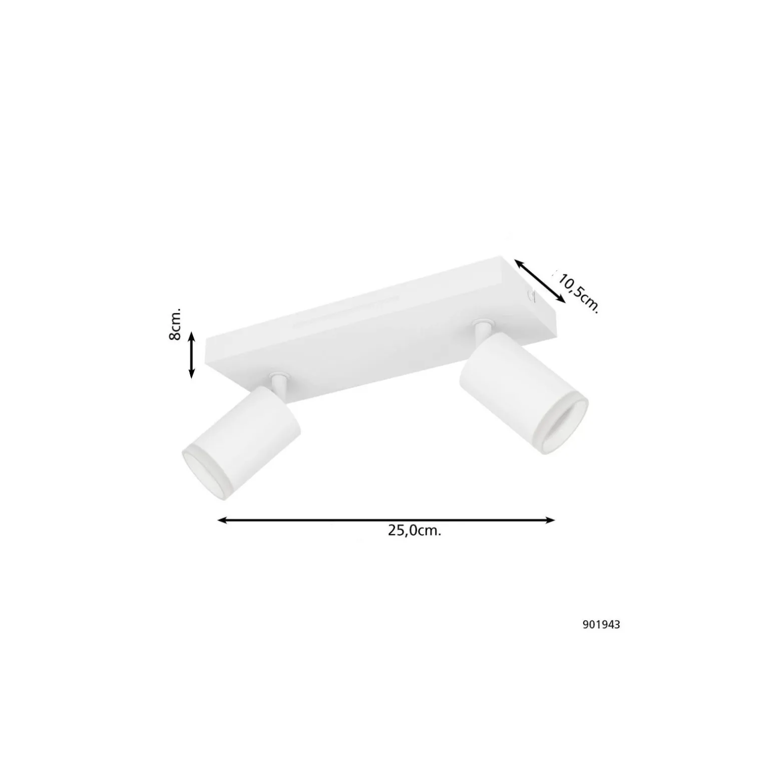 Eglo Connect.Z Smart Tak Spot Melitello-Z Stål Vit 7.4W 1100lm - 827-865 Justerbar Vit + RGB | Dimbar