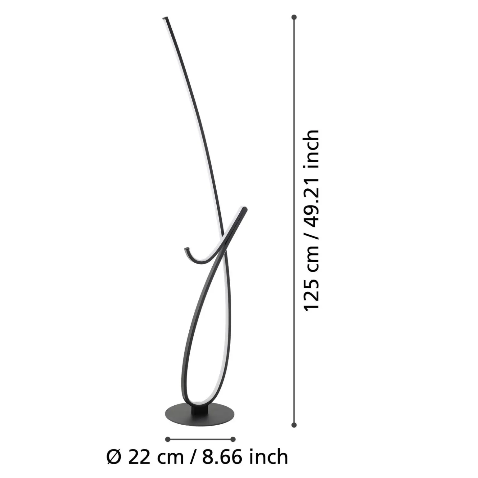 Eglo Golvlampa Cardoncito Stål Svart Vit 20W 2400lm - 827-865 Justerbar Vit