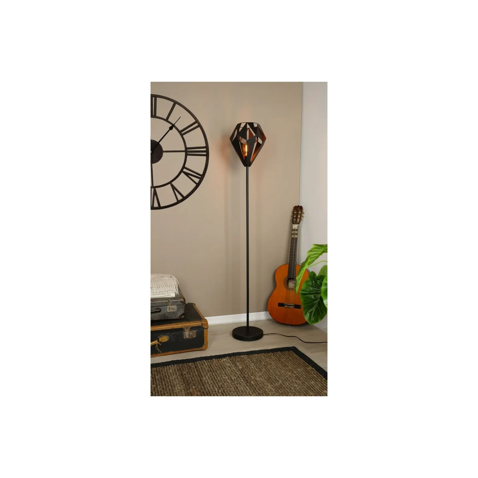 Eglo Golvlampa Carlton 5 Stål Svart | IP20 - Passande för 1x E27