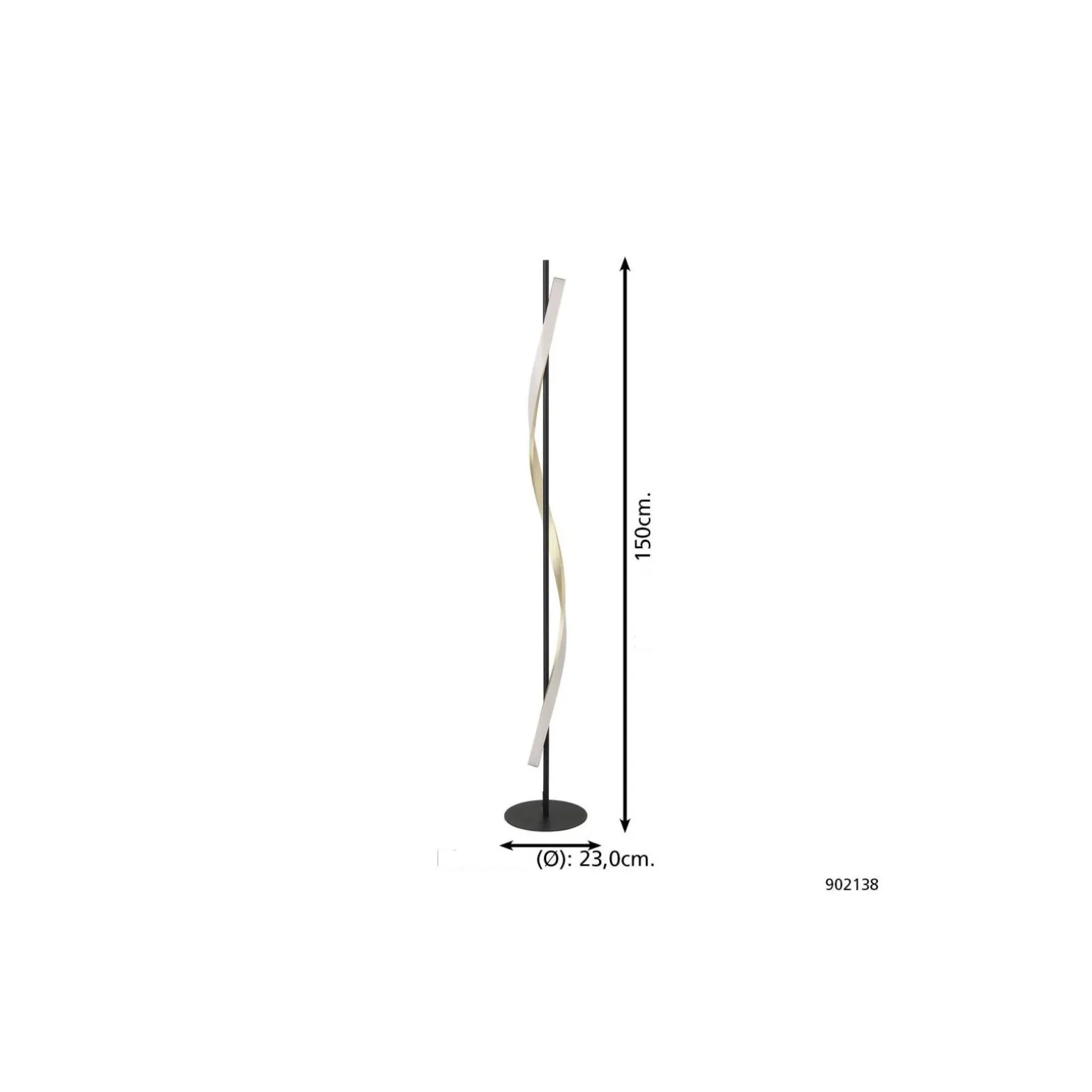 Eglo Golvlampa Conaprato Stål Brushed Mässing, Svart 20W 2500lm - 827-840-865 CCT | Dimbar
