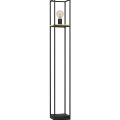 Eglo Golvlampa Libertad Stål Svart Trä | Passande För 1x E27