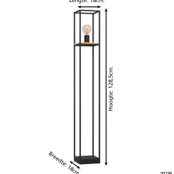 Eglo Golvlampa Libertad Stål Svart Trä | Passande För 1x E27