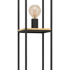 Eglo Golvlampa Libertad Stål Svart Trä | Passande För 1x E27