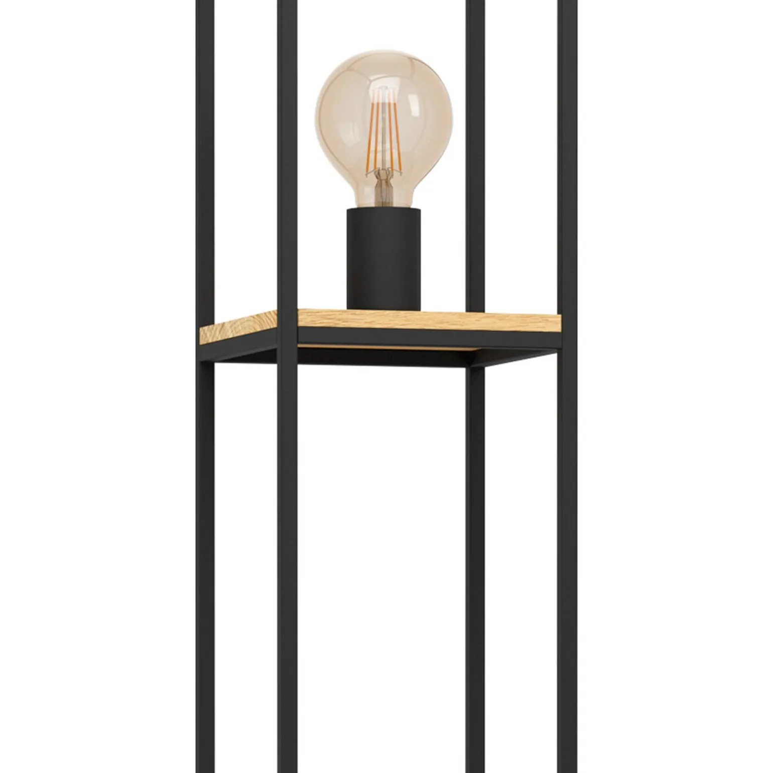 Eglo Golvlampa Libertad Stål Svart Trä | Passande För 1x E27