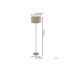 Eglo Golvlampa Maserlo Stål Satin Nickel | Passande för E27