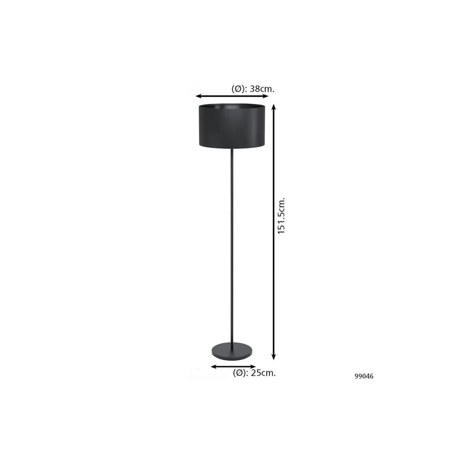 Eglo Golvlampa Maserlo 1 Stål Svart | Passande för E27