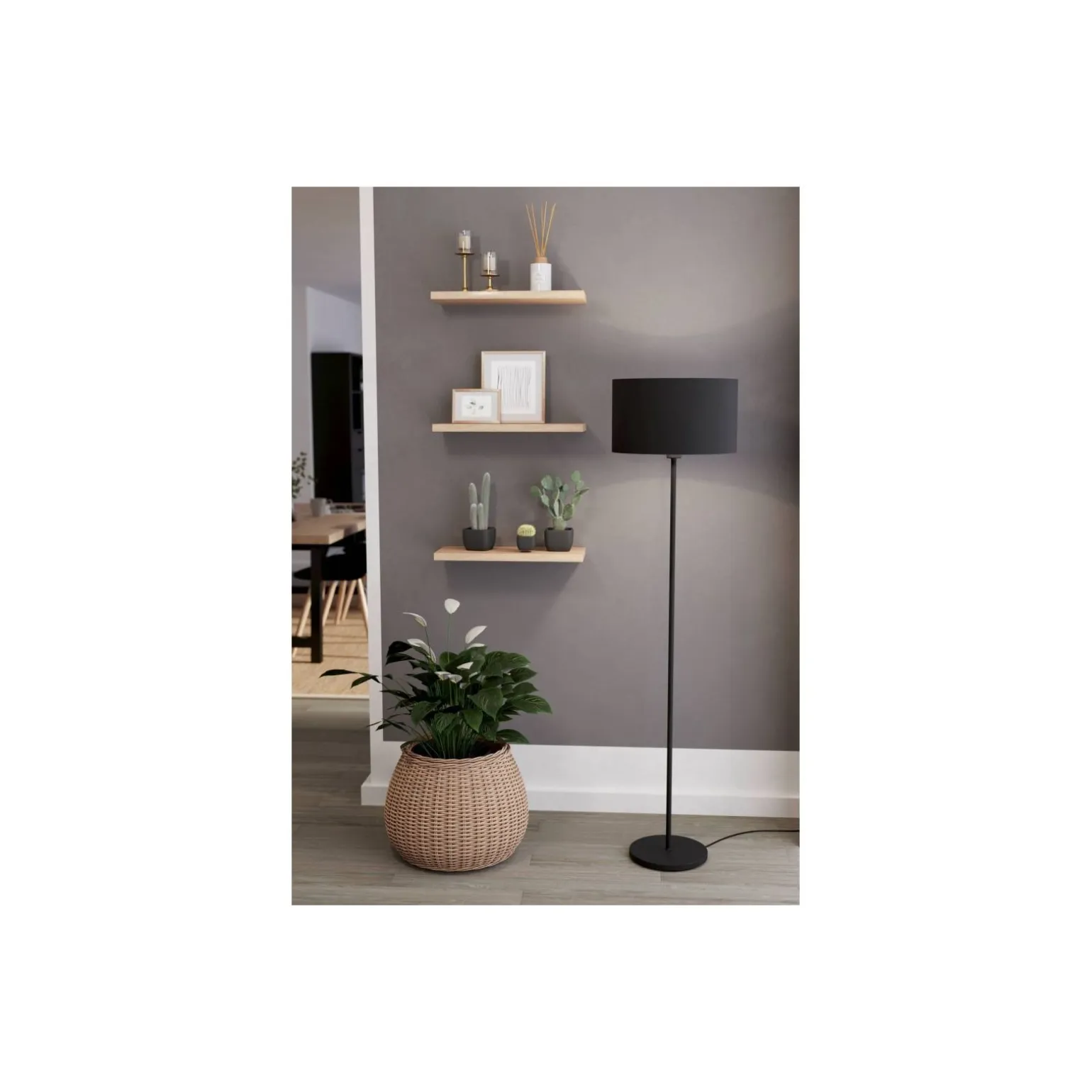 Eglo Golvlampa Maserlo 1 Stål Svart | Passande för E27