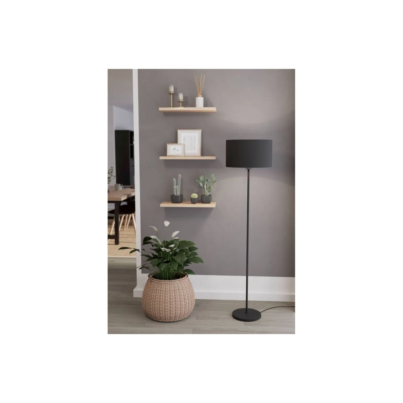 Eglo Golvlampa Maserlo 1 Stål Svart | Passande för E27