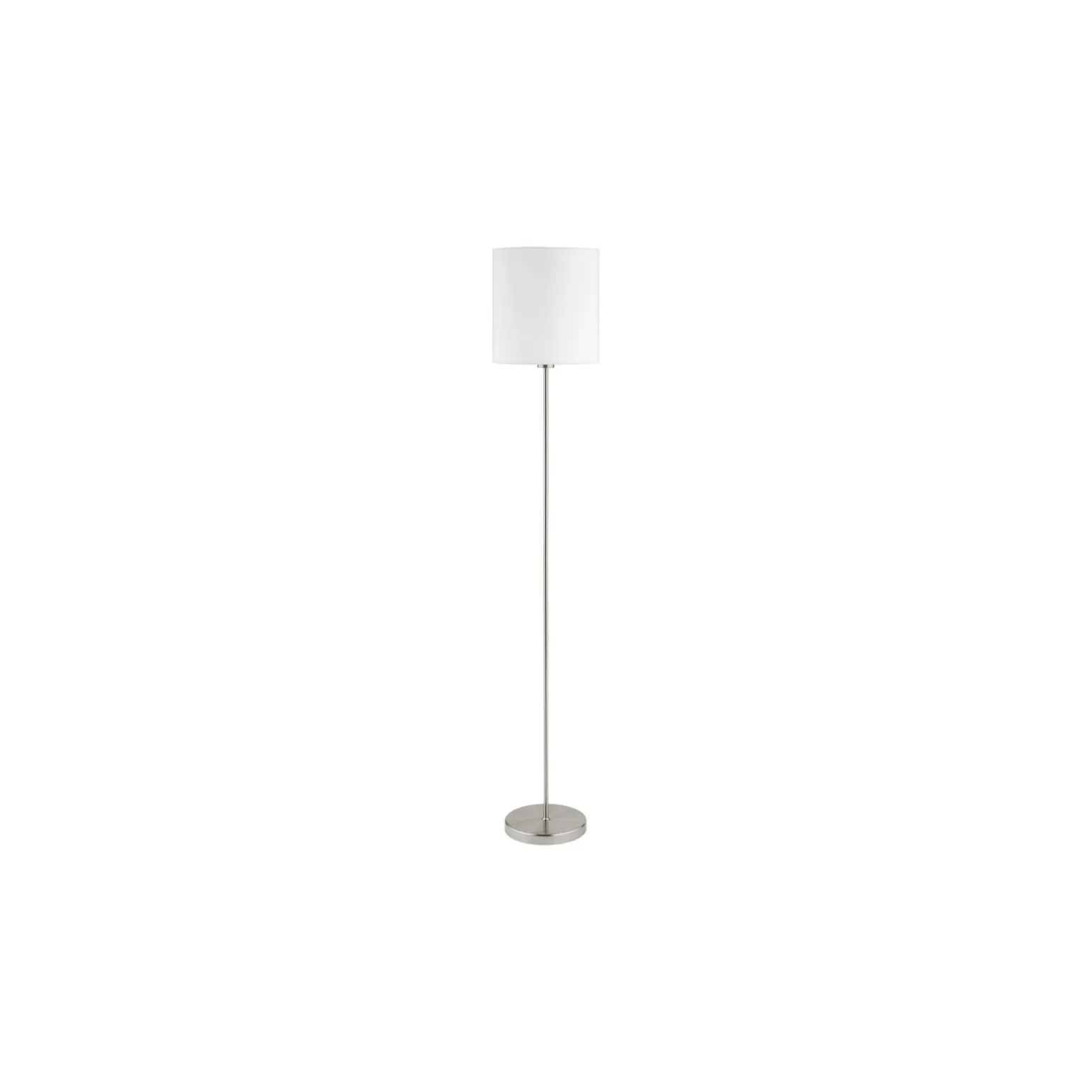 Eglo Golvlampa Pasteri Stål Satin Nickel Vit | IP20 - Passande för 1x E27