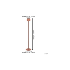 Eglo Golvlampa Roccanova-L Solar Stål Apelsin 2W 270lm - 830 Varm Vit | IP44 - Touchdimmerbar - USB-C