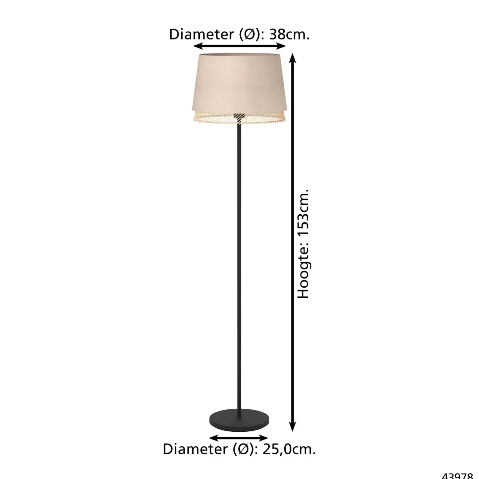 Eglo Golvlampa Tabley Stål Svart | Passande För 1x E27