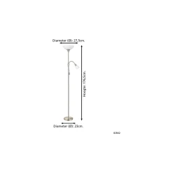 Eglo Golvlampa Up 2 Stål Satin Nickel | IP20 - Passande för 1x E27