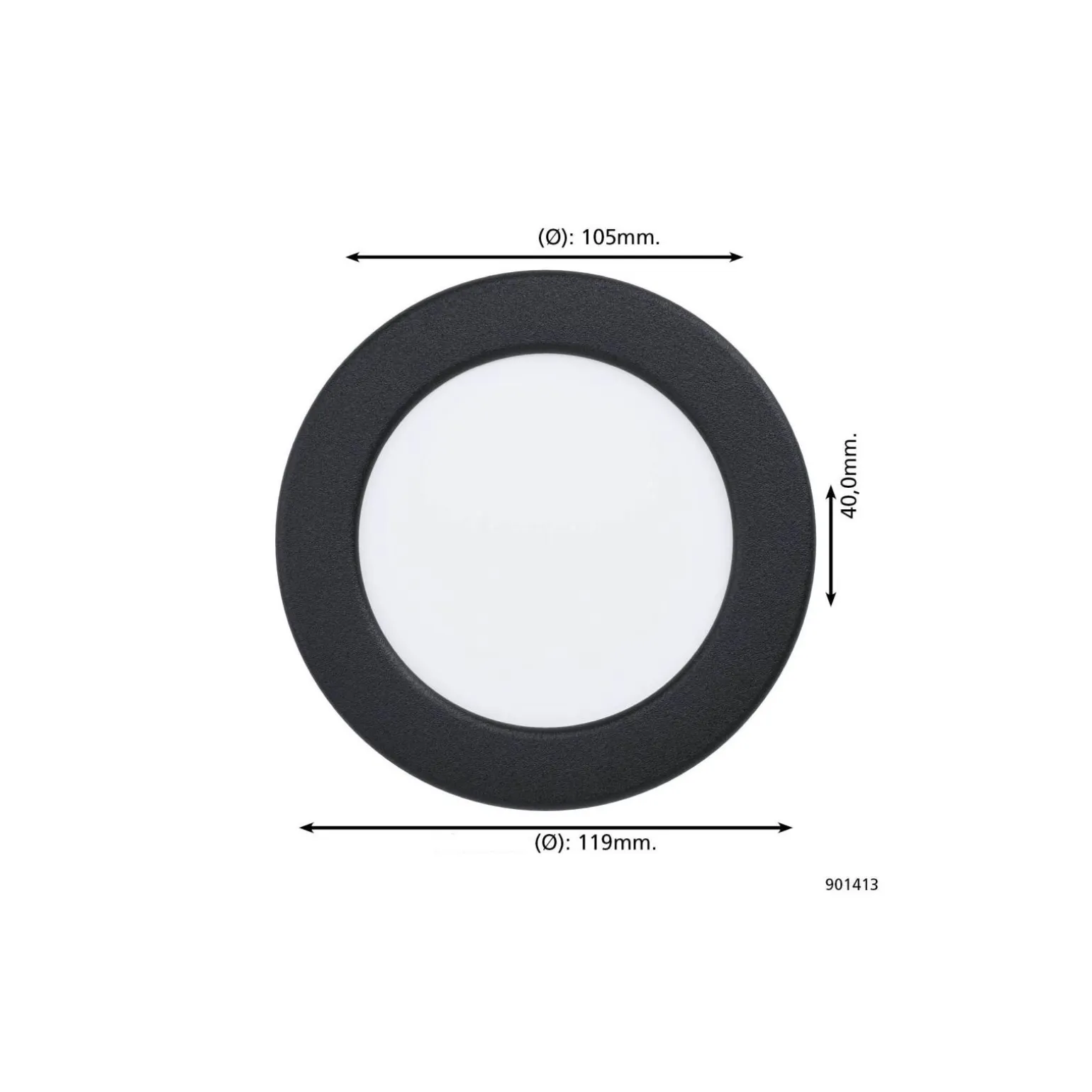 Eglo Infälld Spot Badrumsbelysning Fueva 6 Plast Svart 6.3W 720lm - 827-840-865 CCT