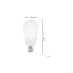 Eglo LED E27 Edison Klar Filament 7.5W 806lm - 830 Varm Vit + RGB | Zigbee Dimbar - Ersättare 60W