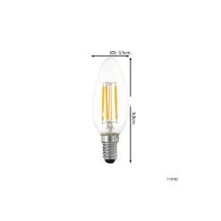 Eglo LED Kronljus E14 Filament Klar 4.5W 470lm - 827 Extra Varm Vit | Dimbar - Ersättare 40W