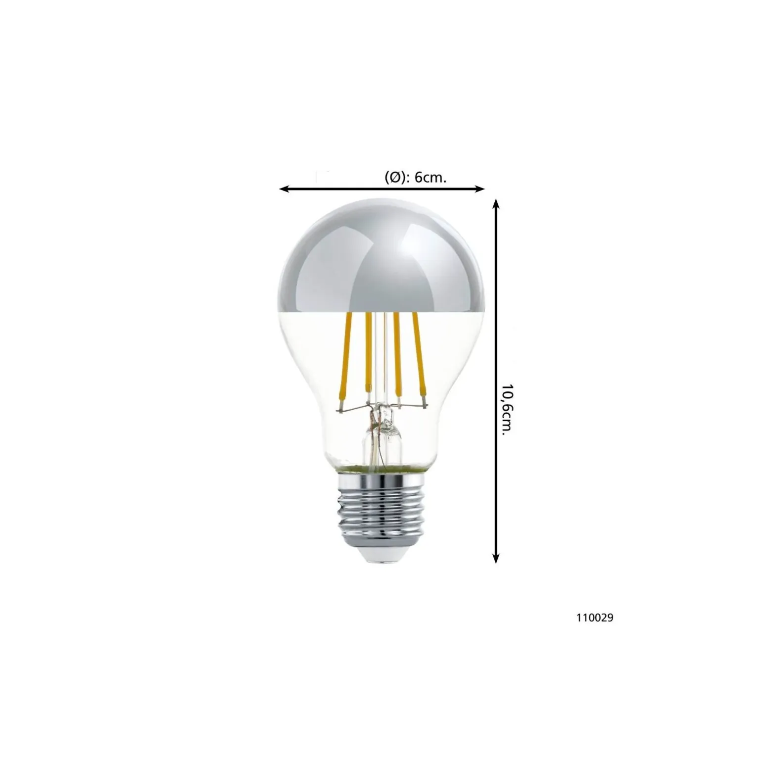 Eglo LED Päron E27 Filament Mirror 7.3W 806lm - 827 Extra Varm Vit | Ersättare 60W