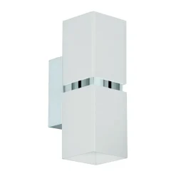 Eglo LED Vägglampa Passa Stål Krom Vit 28W 500lm - 830 Varm Vit | Passande För 2x GU10