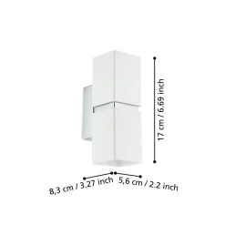 Eglo LED Vägglampa Passa Stål Krom Vit 28W 500lm - 830 Varm Vit | Passande För 2x GU10