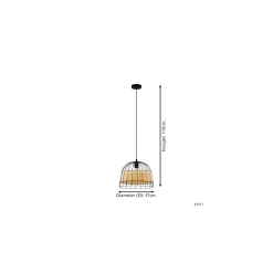 Eglo Pendellampa Anwick Stål Svart | 370mm - Passande För 1x E27