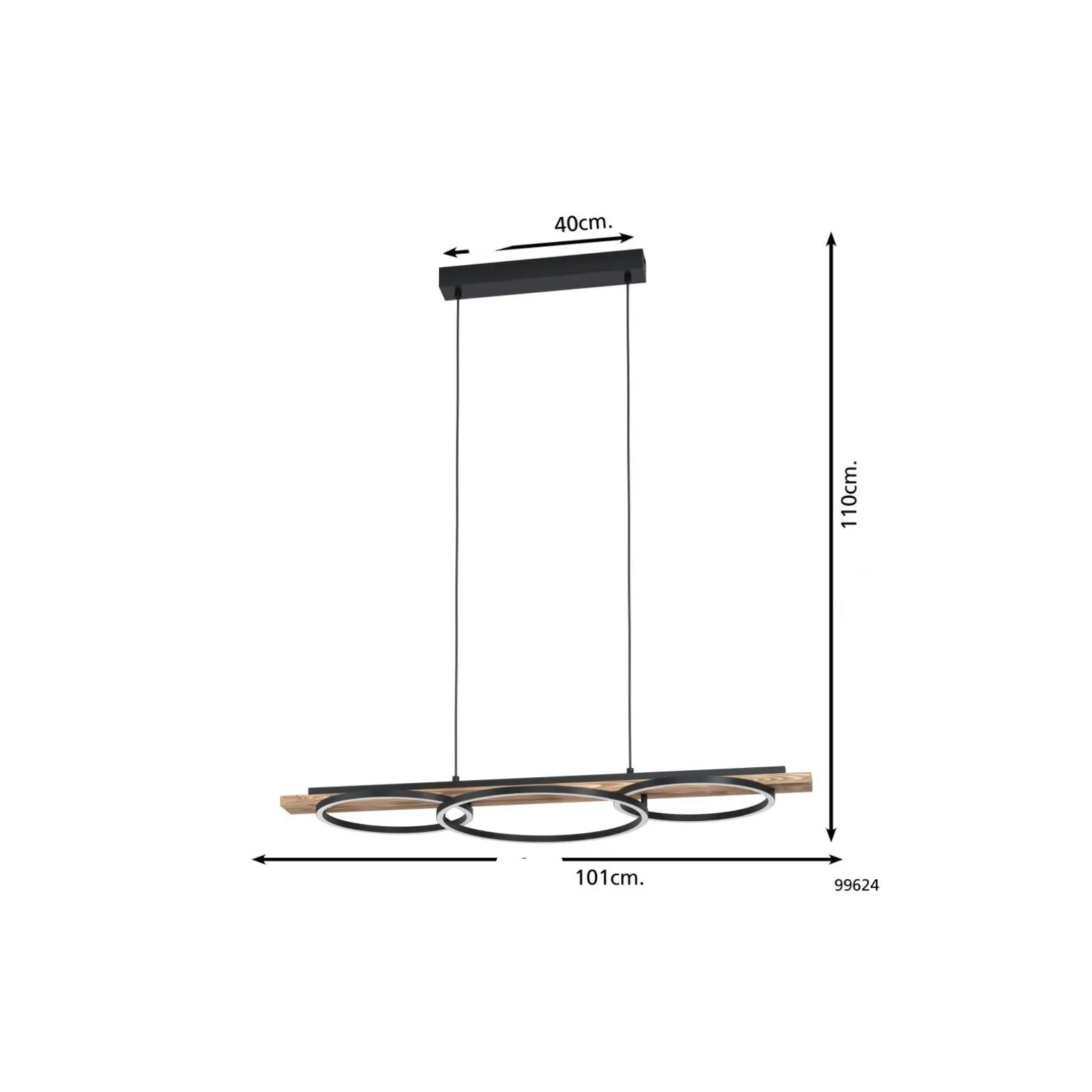 Eglo Pendellampa Boyal Trä Svart, Rostig 40.5W 3600lm - 830 Varm Vit | Dimbar