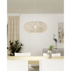 Eglo Pendellampa Campilo Plast Vit | 450mm - Passande För 1x E27