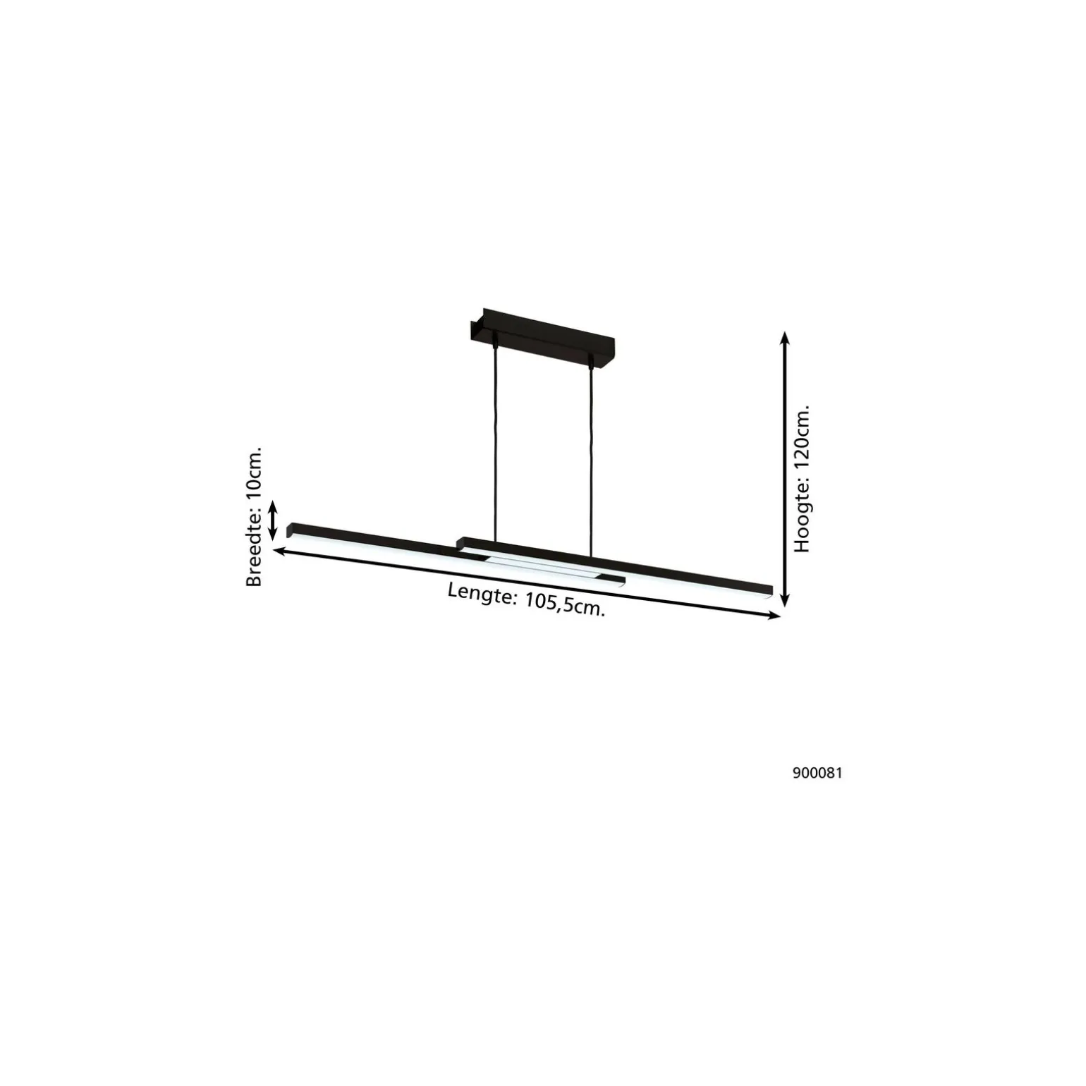 Eglo Pendellampa Fraioli-Z Aluminium Svart 17W 2400lm - 827-865 Justerbar Vit + RGB | IP20 - Zigbee Dimbar