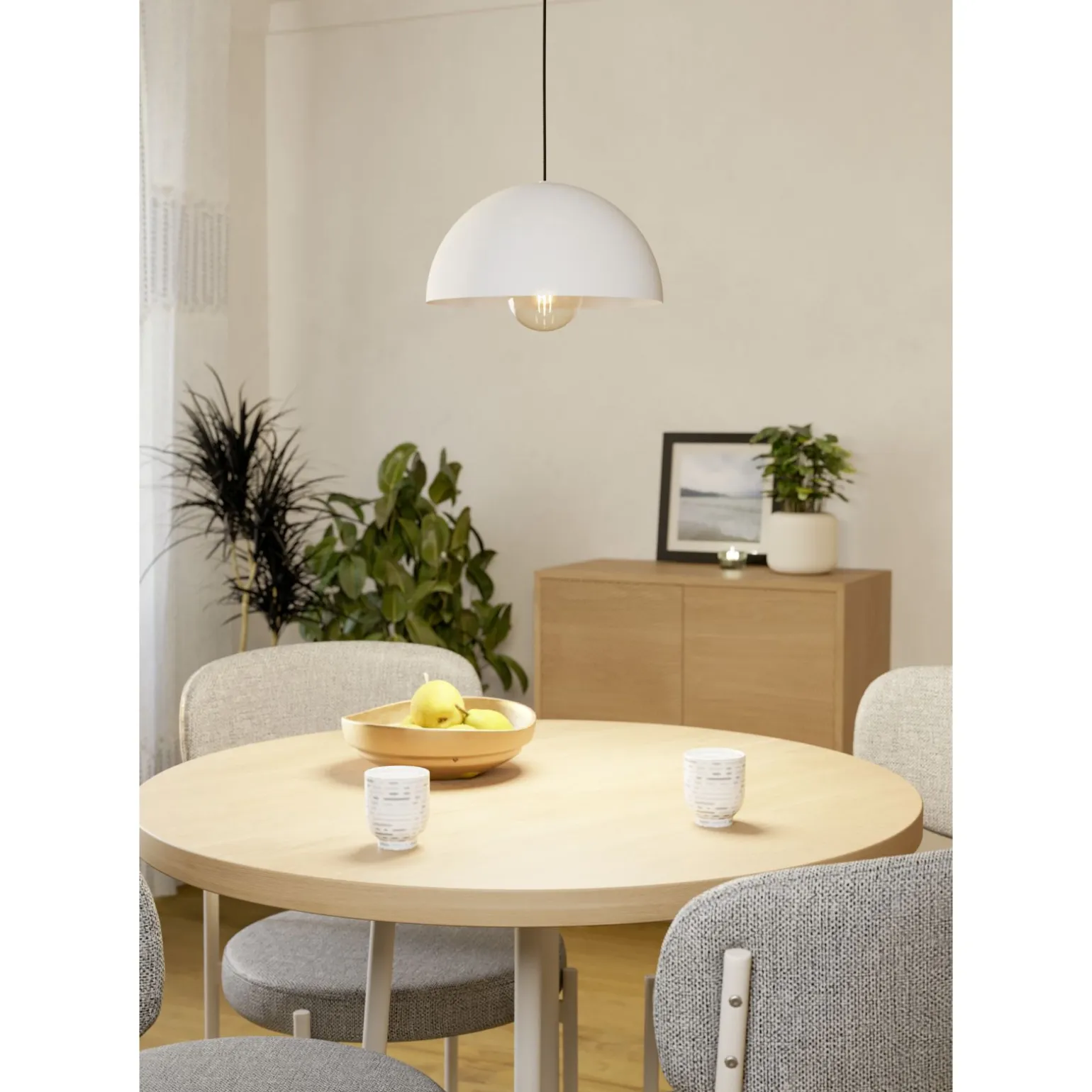Eglo Pendellampa Gaetano Stål Vit | 300mm - Passande För 1x E27