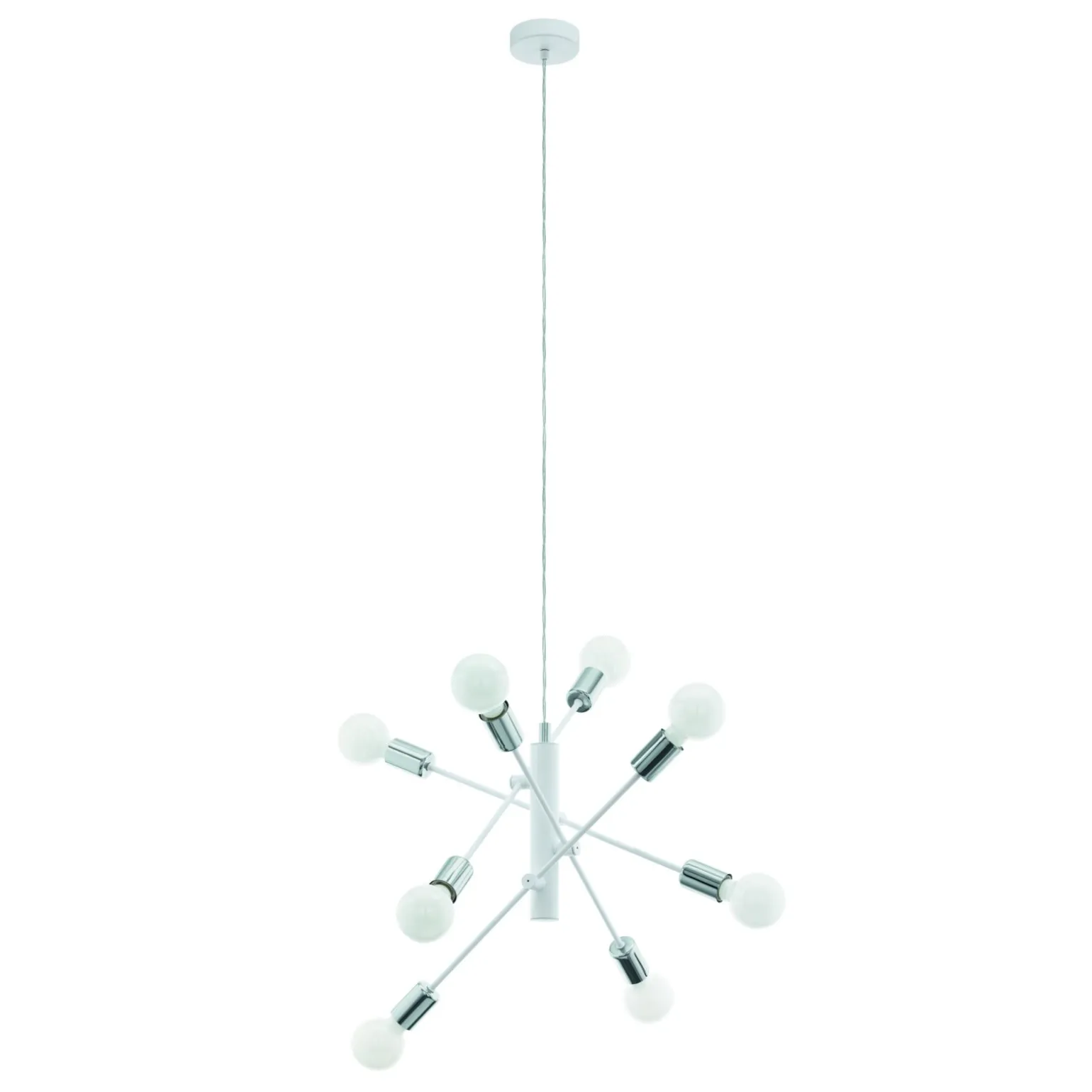 Eglo Pendellampa Gradoli Stål Vit | 710mm - Passande För 8x E27