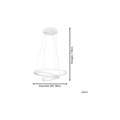 Eglo Pendellampa Lobinero-Z Aluminium Stål Vit 40W 6100lm - 830-865 Justerbar Vit | IP20 - Zigbee Dimbar
